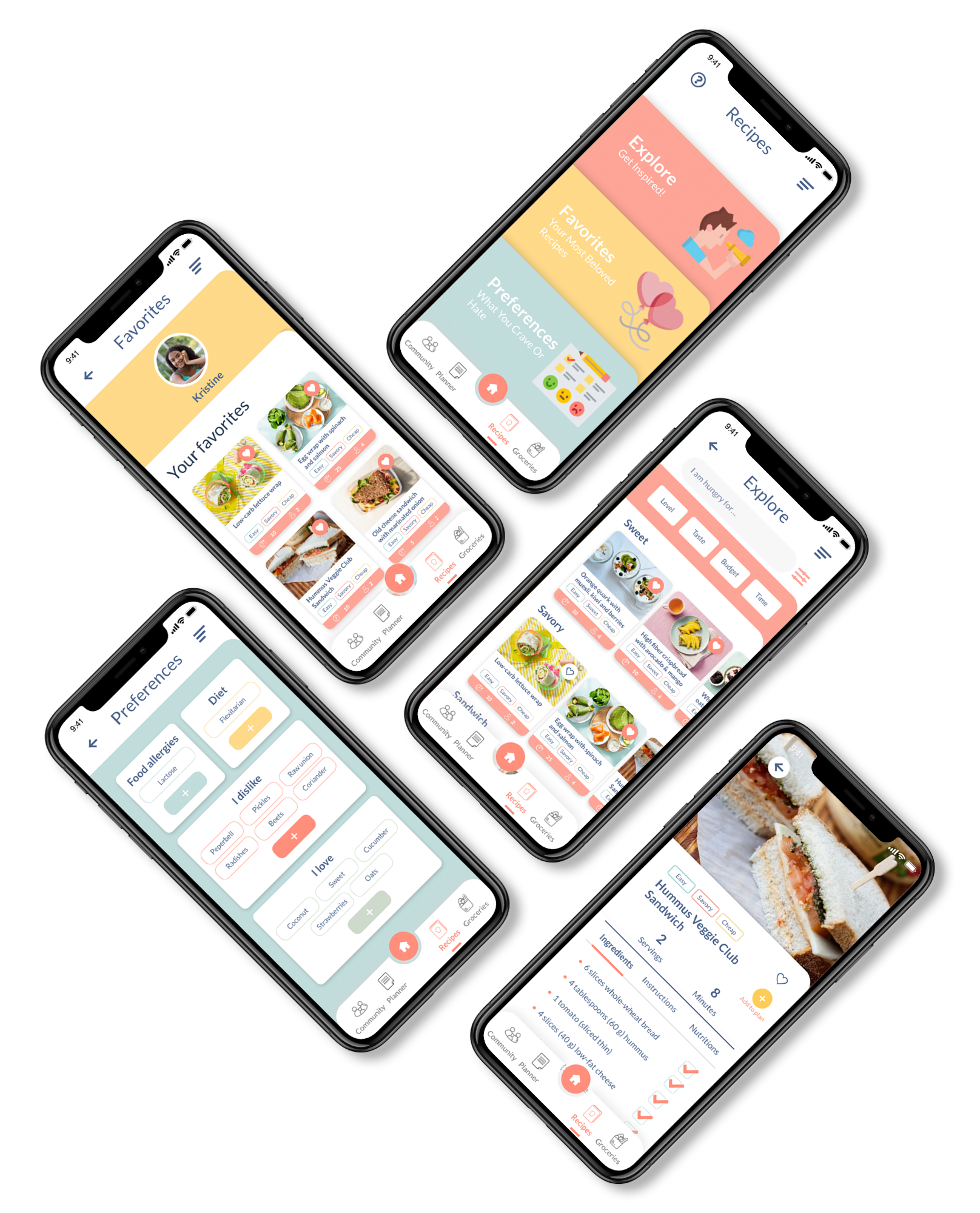 Mockup with screens from ChefPrep
